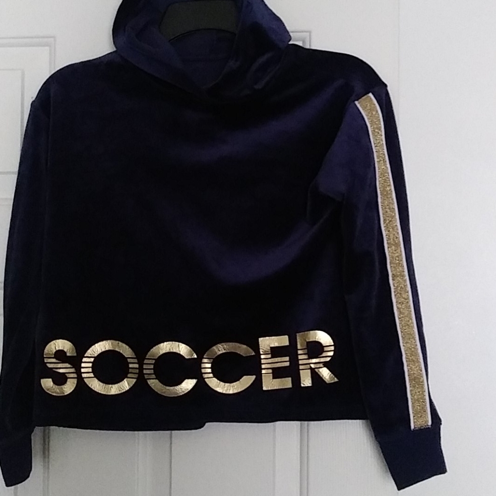 PRICE DROP Girls soccer velour sweatshirt